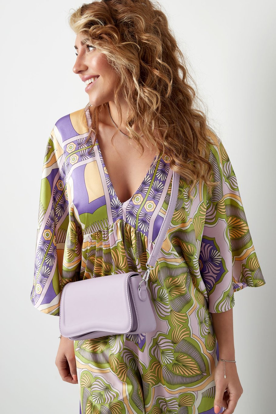 Bolso con forma de onda - PU azul Imagen6